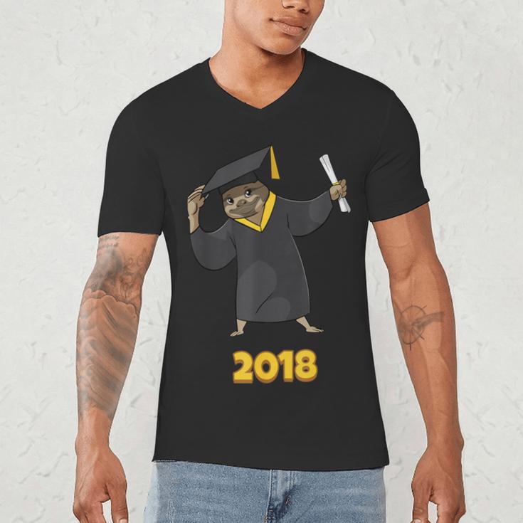 2018 Graduation Shirts Sloth Lovers For Women Teens Men's V-Neck T-Shirt