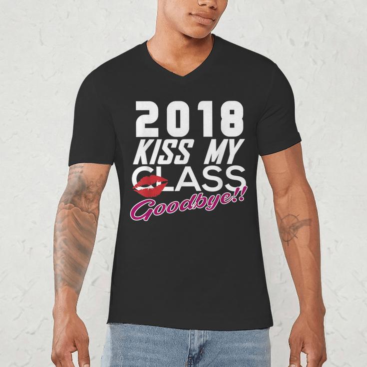 2018 Kiss My Class Goodbye Graduation Men's V-Neck T-Shirt