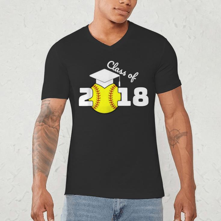 2018 Softball Senior Graduation Shirt For Girls Grad Men's V-Neck T-Shirt