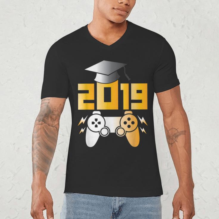 2019 High School Graduation Shirt Gamer Graduate Men's V-Neck T-Shirt