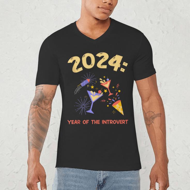 2024 Year Of The Introvert New Year Adventures Men's V-Neck T-Shirt