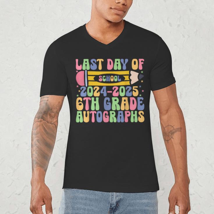2025 Last Day Of School Autograph 6th Grade Graduation Men's V-Neck T-Shirt