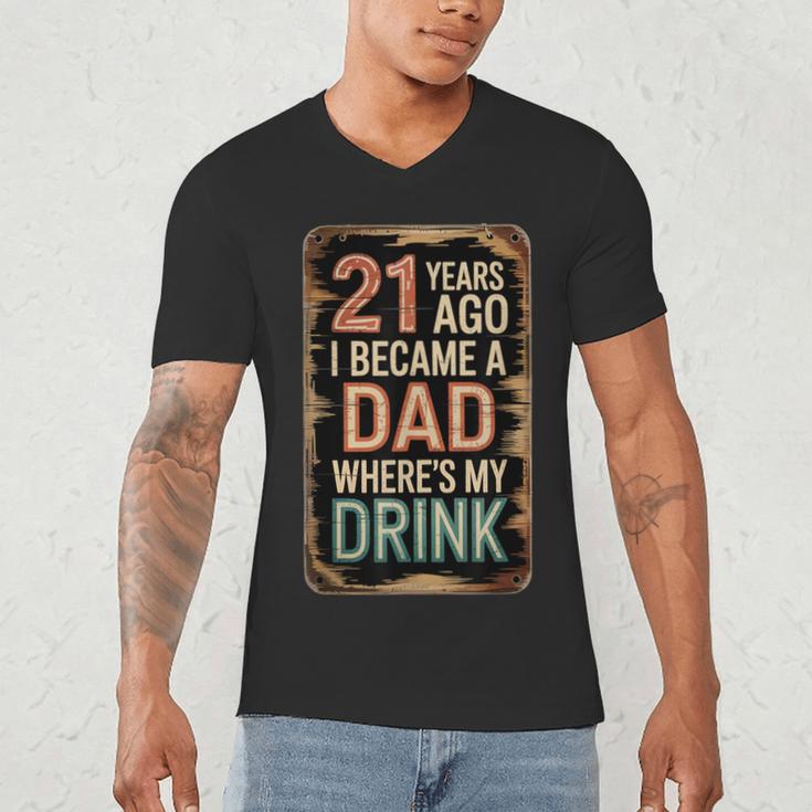 21st Birthday For Dad 21 Year Old Child Son Daughter Men's V-Neck T-Shirt