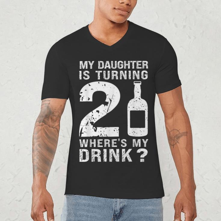 21st Birthday Dad Mom 21 Year Old My Daughter Squad Men's V-Neck T-Shirt