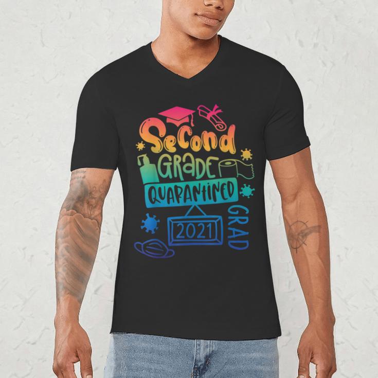 2nd Grade 2021 Graduate Quarantine Second Grade Graduation Men's V-Neck T-Shirt