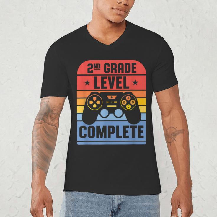 2nd Grade Level Complete Graduation Student Video Gamer Men's V-Neck T-Shirt