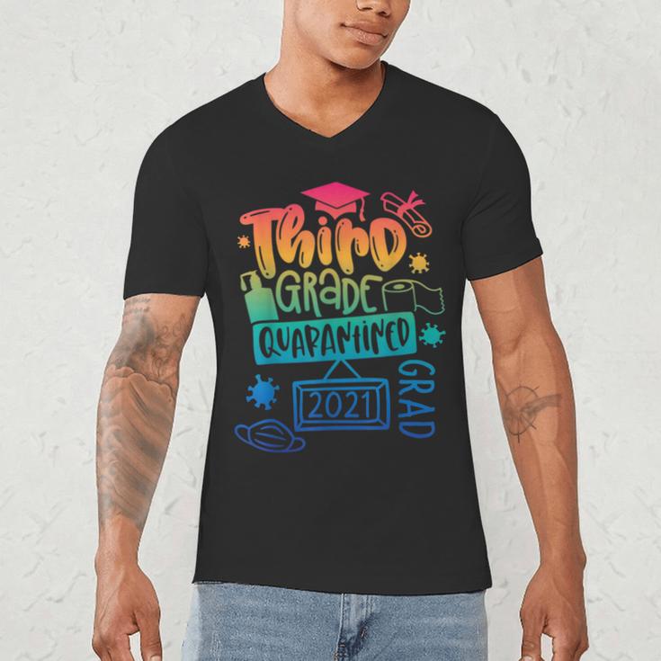 3rd Grade 2021 Graduate Quarantine Third Grade Graduation Men's V-Neck T-Shirt
