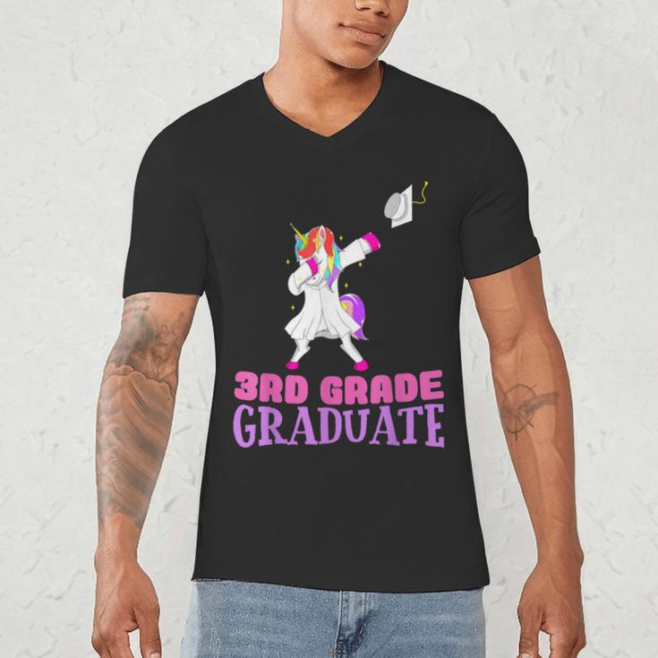 3rd Grade Graduation Unicorn End Of Year Third Men's V-Neck T-Shirt