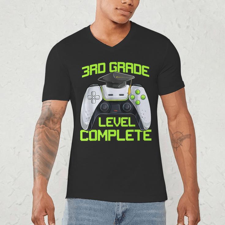 3rd Grade Level Complete Gamer Class Of 2026 Graduation Men's V-Neck T-Shirt