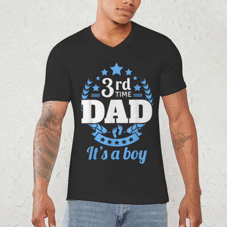 3rd Time Dad Dad Pregnancy It's a Boy Men's V-Neck T-Shirt