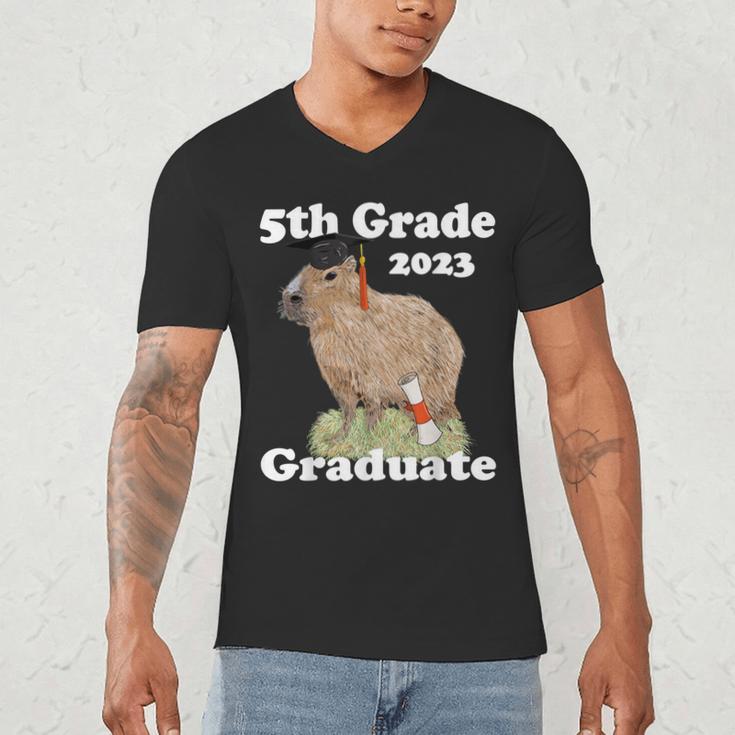5th Grade Graduation Class Of 2023 Capybara Fifth Graduate Men's V-Neck T-Shirt