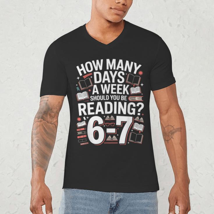 67 For Reading With Books Men's V-Neck T-Shirt