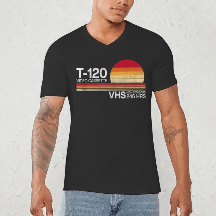 70's 80's 90's Music Nostalgia Video Cassette Tape VHS Retro Men's V-Neck T-Shirt