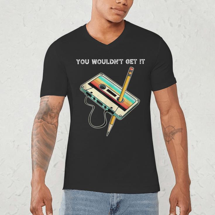 70s 80s 90s Retro Party Costume Nostalgia Cassette Men's V-Neck T-Shirt