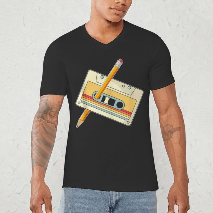 80's 90's Retro Music Party Costume Nostalgia Cassette Men's V-Neck T-Shirt