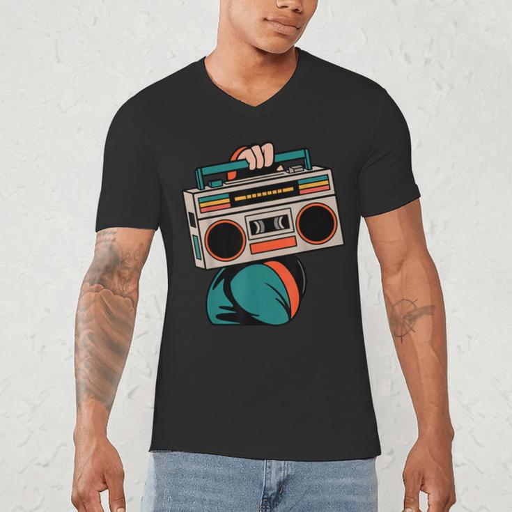 80s 90s Retro Party Costume Nostalgia Boombox Music Hip Hop Men's V-Neck T-Shirt