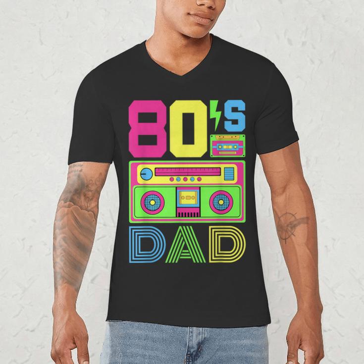 80s Dad 1980s Fashion Eighties Theme Outfit Fathers Day 80's Men's V-Neck T-Shirt