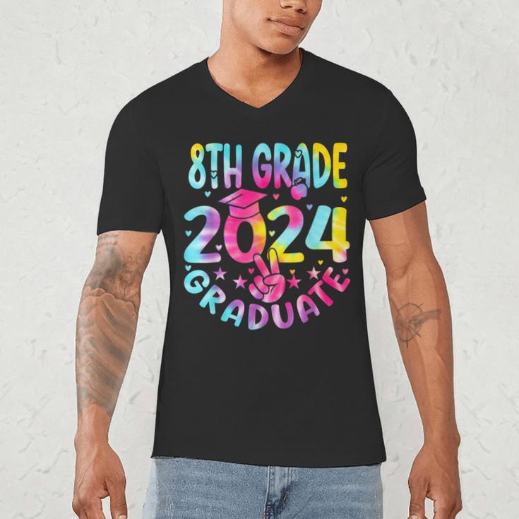 8th Grade Graduate 2024 Graduation Last Day Of School Tie Men's V-Neck T-Shirt