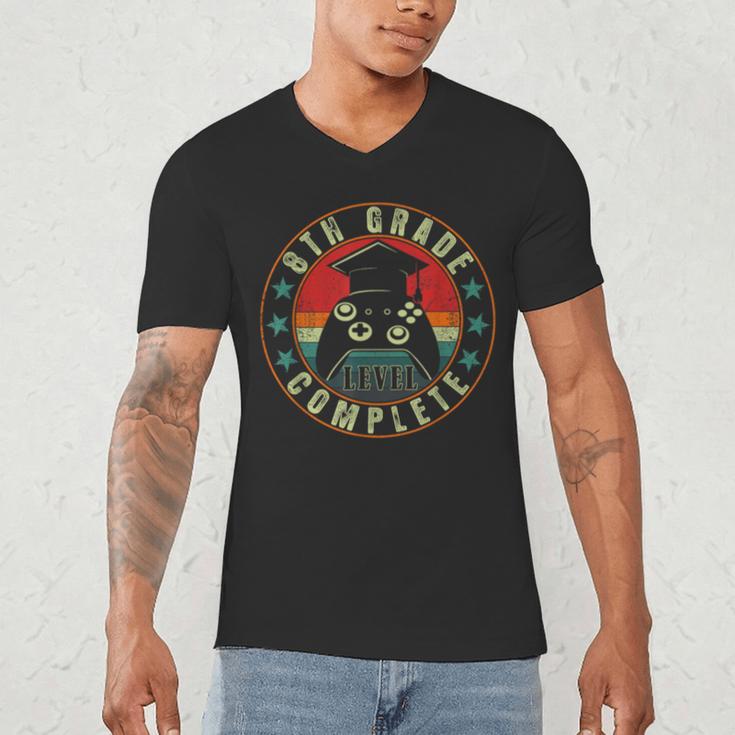 8th Grade Graduation Gamer 8th Grade Level Complete Men's V-Neck T-Shirt