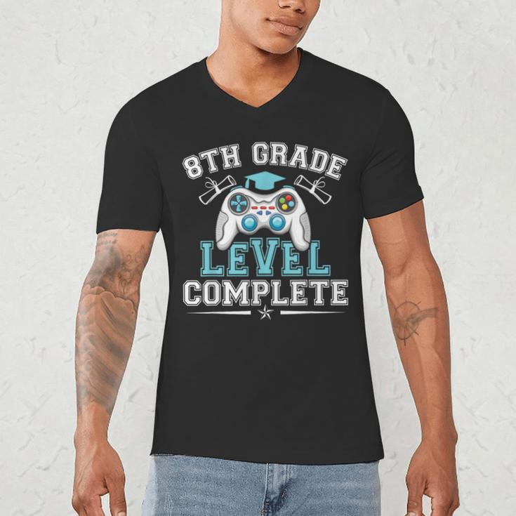 8th Grade Level Complete Graduation 2025 Class Eighth Grade Men's V-Neck T-Shirt