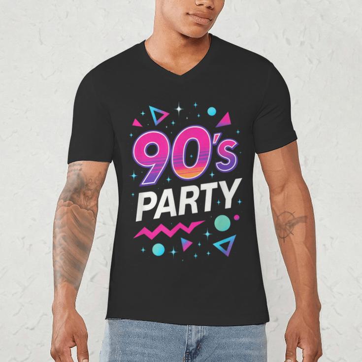 90's Party 90s Nostalgia Retro Rave Dance Music Men's V-Neck T-Shirt