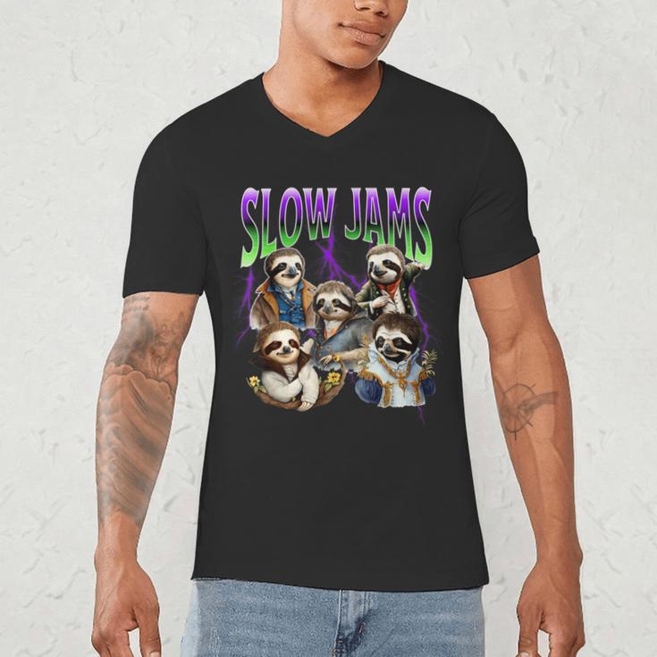 90s Style Bootleg Trendy Sloth Design For Introverts Men's V-Neck T-Shirt 90s Style Bootleg Trendy Sloth Design For Introverts Men's V-Neck T-Shirt