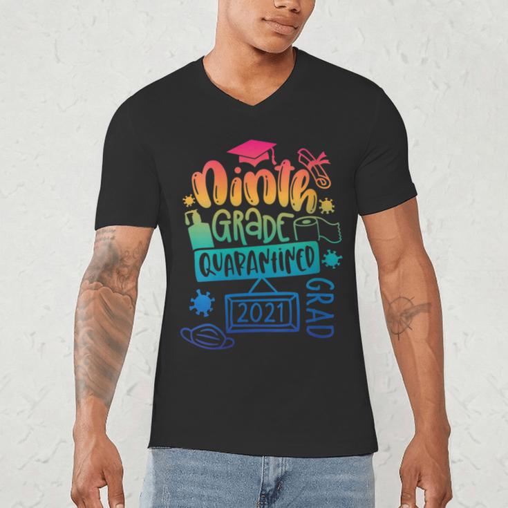 9th Grade Graduate 2021 Graduate Quarantine Ninth Graduation Men's V-Neck T-Shirt
