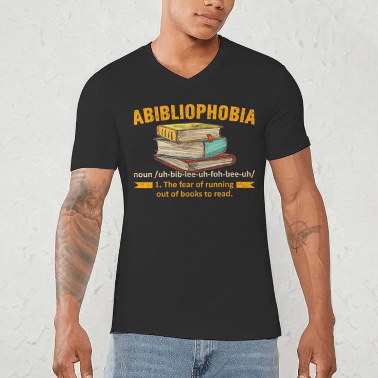 Abibliophobia Perfect For Young Book Lover Bookworm Reader Men's V-Neck T-Shirt Abibliophobia Perfect For Young Book Lover Bookworm Reader Men's V-Neck T-Shirt