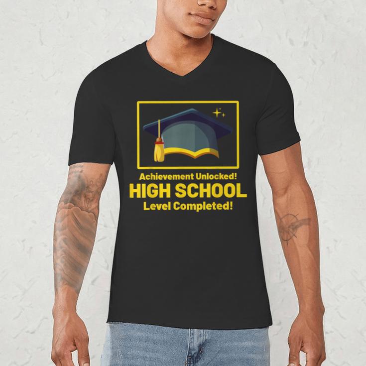 Achievement Unlocked High School Graduation Gamer Men's V-Neck T-Shirt