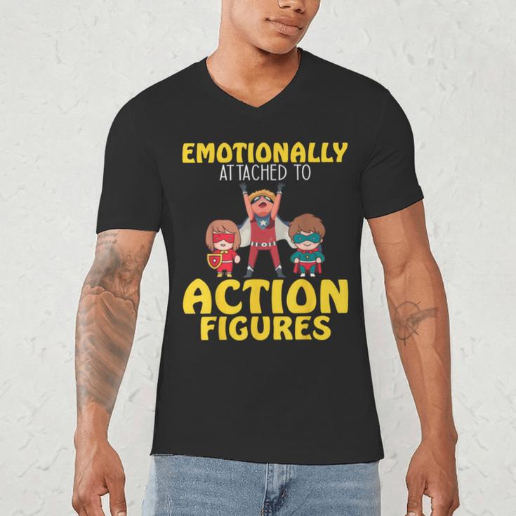 Action Figure Collector Comic Books Men's V-Neck T-Shirt Action Figure Collector Comic Books Men's V-Neck T-Shirt