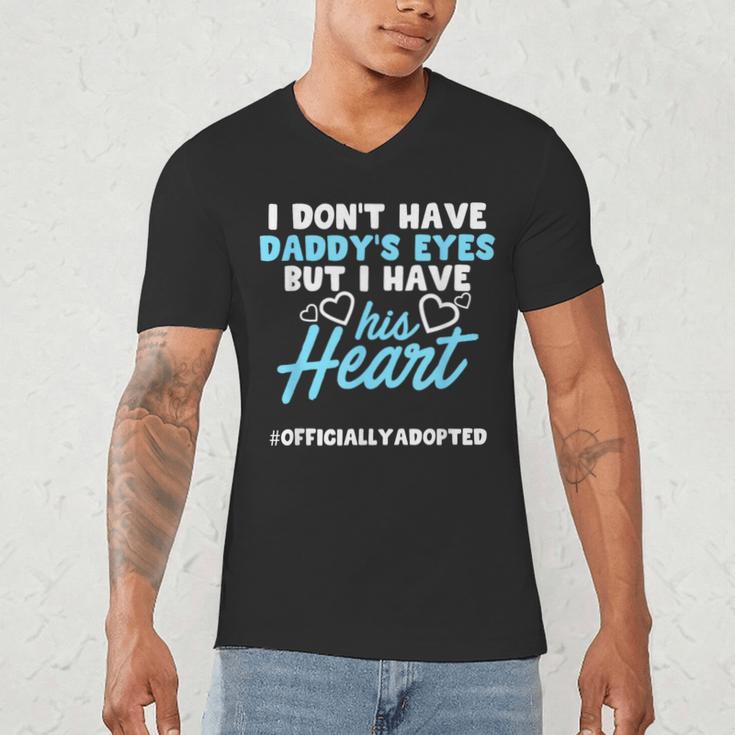 Adoption Announcement Day Dad Heart Small Men's V-Neck T-Shirt