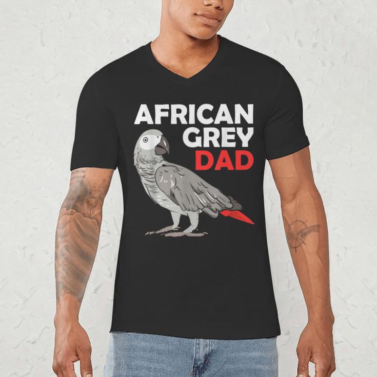 African Grey Parrot Dad Congo Bird Father Men's V-Neck T-Shirt