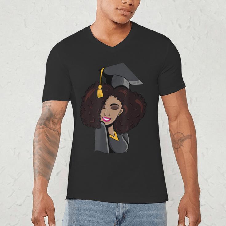 African Woman Educated Graduation 2019 Proud Men's V-Neck T-Shirt
