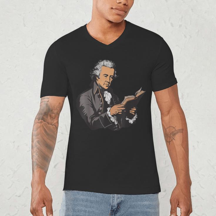Alexander Hamilton Reading A Book Men's V-Neck T-Shirt