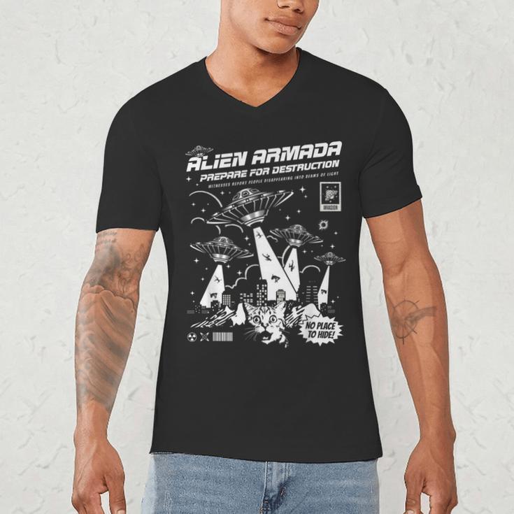 Alien Abduction UFO Lovers Comic Book Style Shirt Men's V-Neck T-Shirt Alien Abduction UFO Lovers Comic Book Style Shirt Men's V-Neck T-Shirt