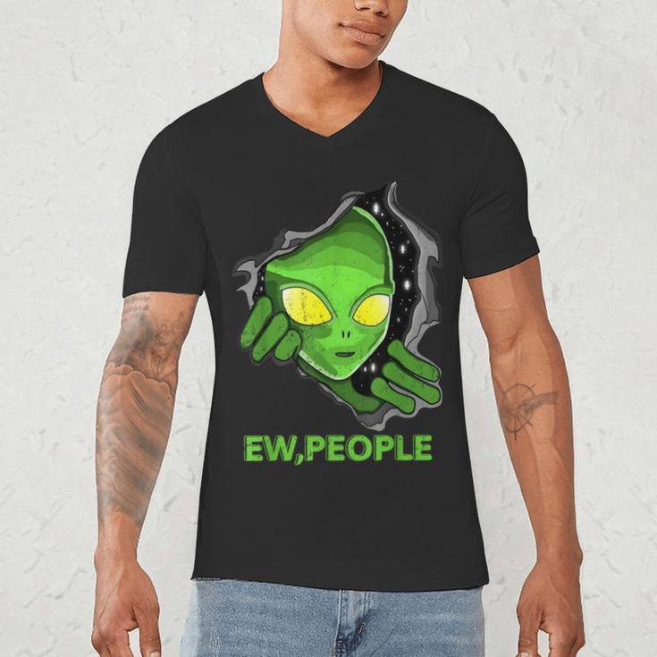 Alien Face Ew People UFO Introvert Meme Men Women Kids Men's V-Neck T-Shirt Alien Face Ew People UFO Introvert Meme Men Women Kids Men's V-Neck T-Shirt