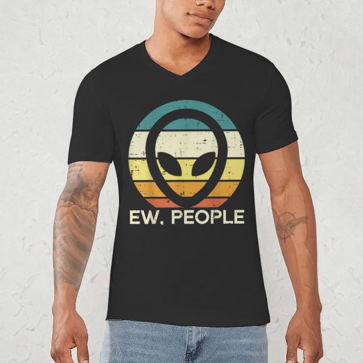 Alien Face Ew People Ufo Introvert Men Women Kids Teen Men's V-Neck T-Shirt