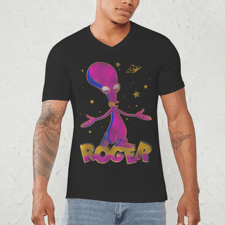 American Dad Outer Space Roger Cartoon Men's V-Neck T-Shirt American Dad Outer Space Roger Cartoon Men's V-Neck T-Shirt