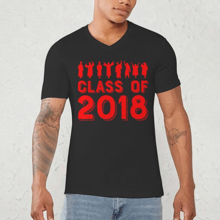 & Red Class Of 2018 Senior GraduationShirt Men's V-Neck T-Shirt