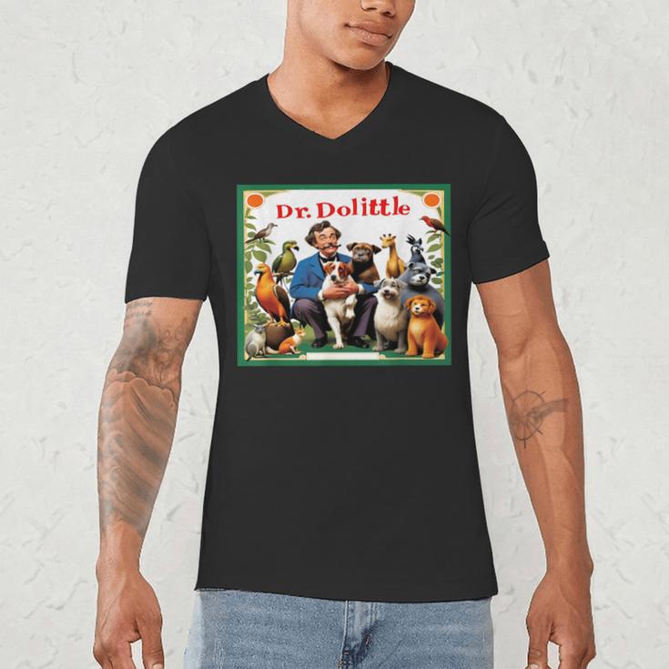 Animal Doctor & Communicator Dr Dolittle Children's Book Cover Men's V-Neck T-Shirt Animal Doctor & Communicator Dr Dolittle Children's Book Cover Men's V-Neck T-Shirt