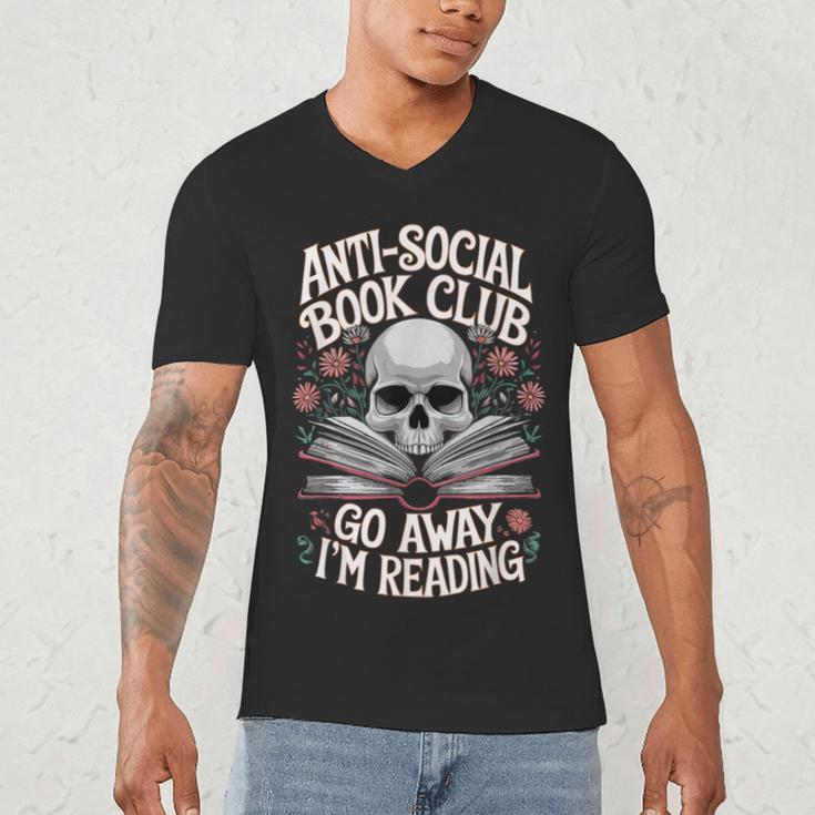 Anti-Social Book Club Go Away Im Reading Men's V-Neck T-Shirt