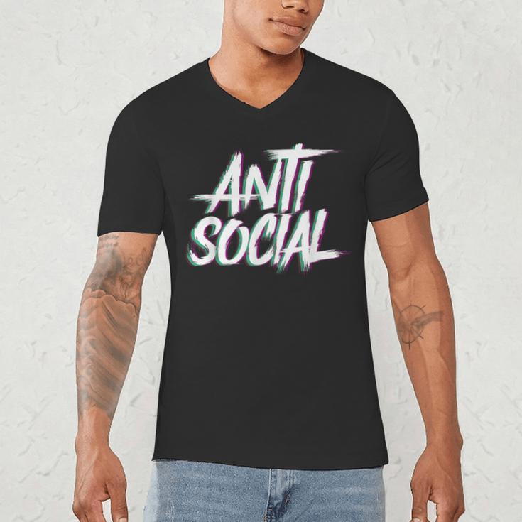 Anti Social Anti Social Club Introvert People Haters Men's V-Neck T-Shirt Anti Social Anti Social Club Introvert People Haters Men's V-Neck T-Shirt