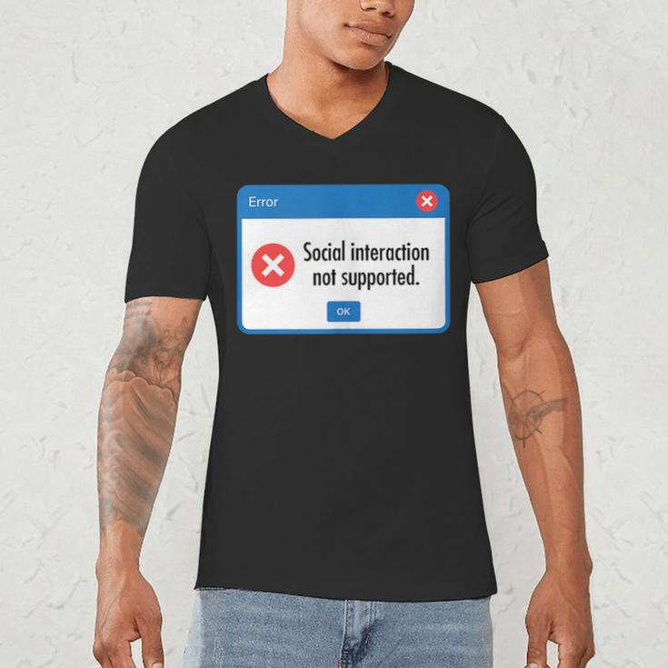 Anti Social Introvert Social Interaction Not Supported Men's V-Neck T-Shirt Anti Social Introvert Social Interaction Not Supported Men's V-Neck T-Shirt