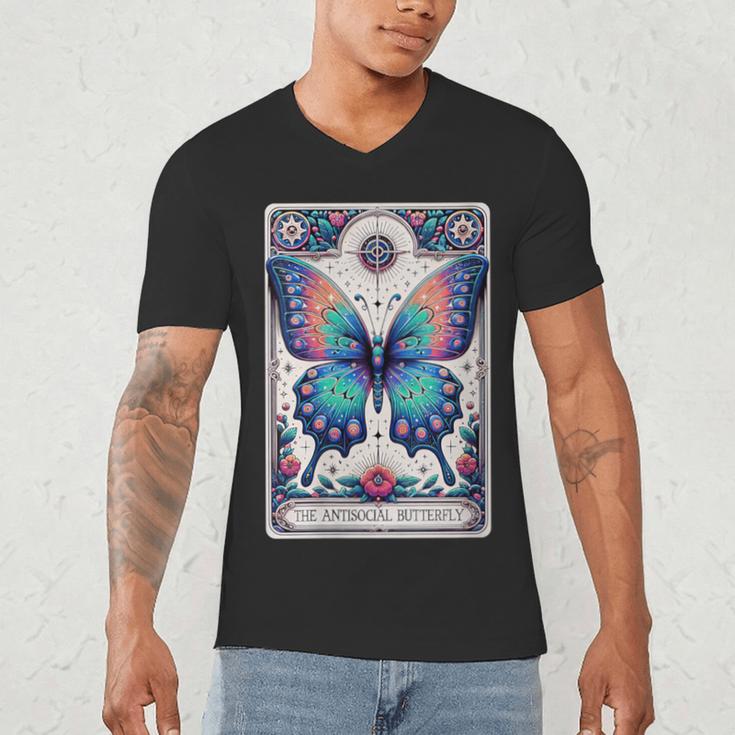 Antisocial Butterfly Introvert Distressed Men's V-Neck T-Shirt Antisocial Butterfly Introvert Distressed Men's V-Neck T-Shirt