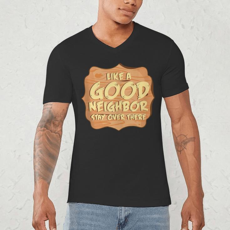 Antisocial Like A Good Neighbor Stay Over There Introvert Men's V-Neck T-Shirt