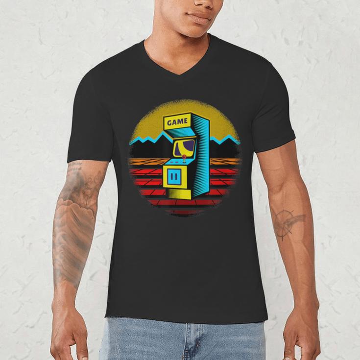 Arcade Game Machine Nostalgia Retro Gamer 80s 90s Men's V-Neck T-Shirt