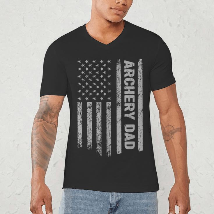Archery Dad America US Flag Patriot Vintage Archer Men's V-Neck T-Shirt