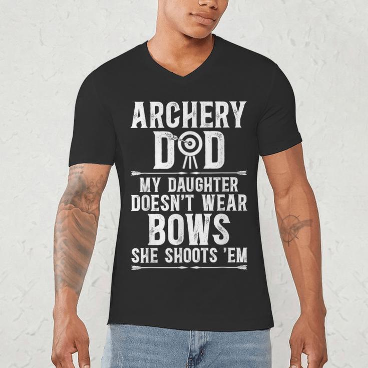 Archery Dad Dad Of An Archer Father Men's V-Neck T-Shirt
