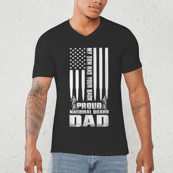 Army Dad Shirt My Son Has Your Back Proud National Guard Dad Men's V-Neck T-Shirt