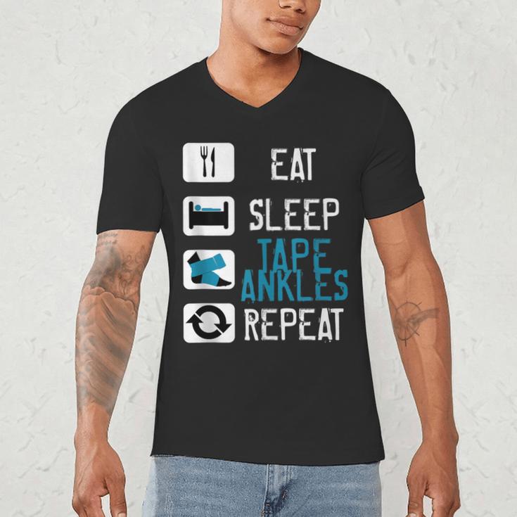 Athletic Trainer Eat Sleep Tape Ankles Graduation Men's V-Neck T-Shirt